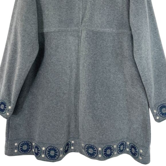 VTG Coldwater Creek Jacket Women M Floral Embroidered Fleece Cottage Soft Grunge - Picture 11 of 12
